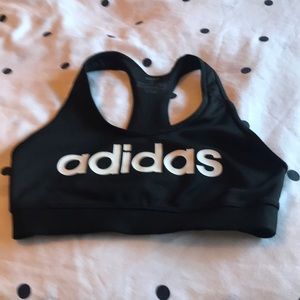 Adidas sports bra black logo small, climalite